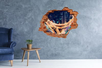 Fototapeta díra na zeď 3D Pohled na město v noci