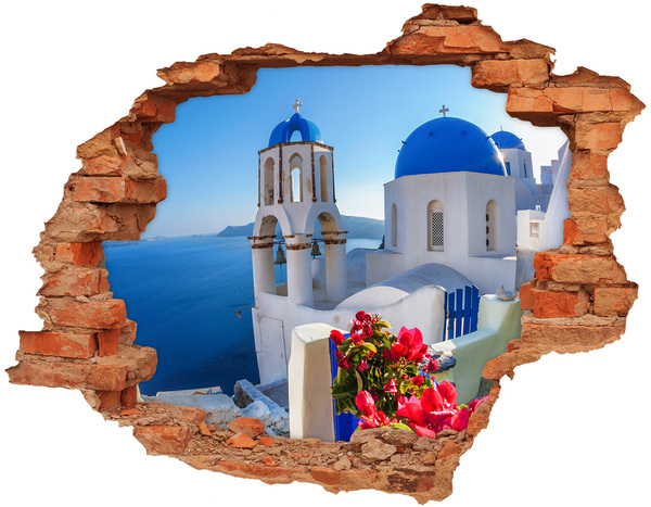 Fototapeta díra na zeď 3D Santorini Řecko