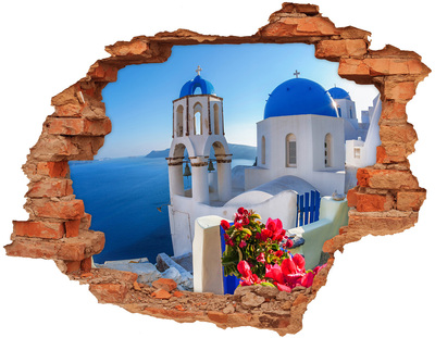 Fototapeta díra na zeď 3D Santorini v plné kráse