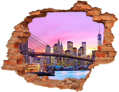 Fototapeta díra na zeď 3D Panorama New Yorku při západu slunce