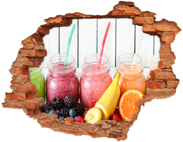 Samolepící nálepka Ovocné smoothie v díře ve zdi