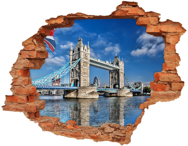 Fototapeta díra na zeď 3D Tower bridge Londýn