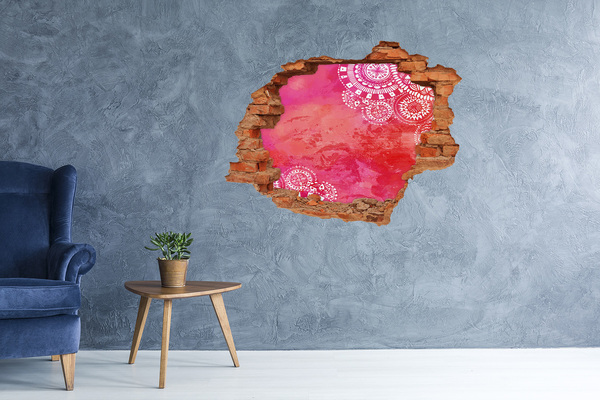 Samolepící díra zeď 3D Barevná díra ve zdi