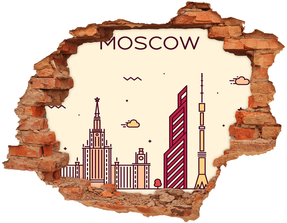 Samolepící díra na stěnu Moskva budovy