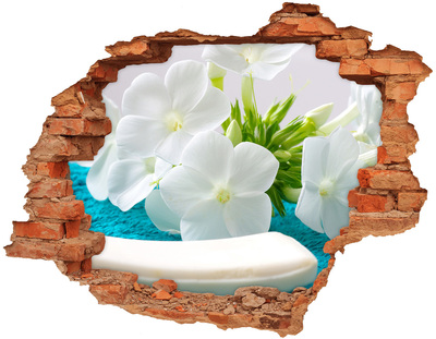 Fototapeta díra na zeď Bílé květiny spa