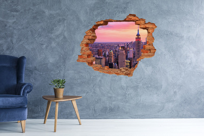 Fototapeta díra na zeď 3D New York západ