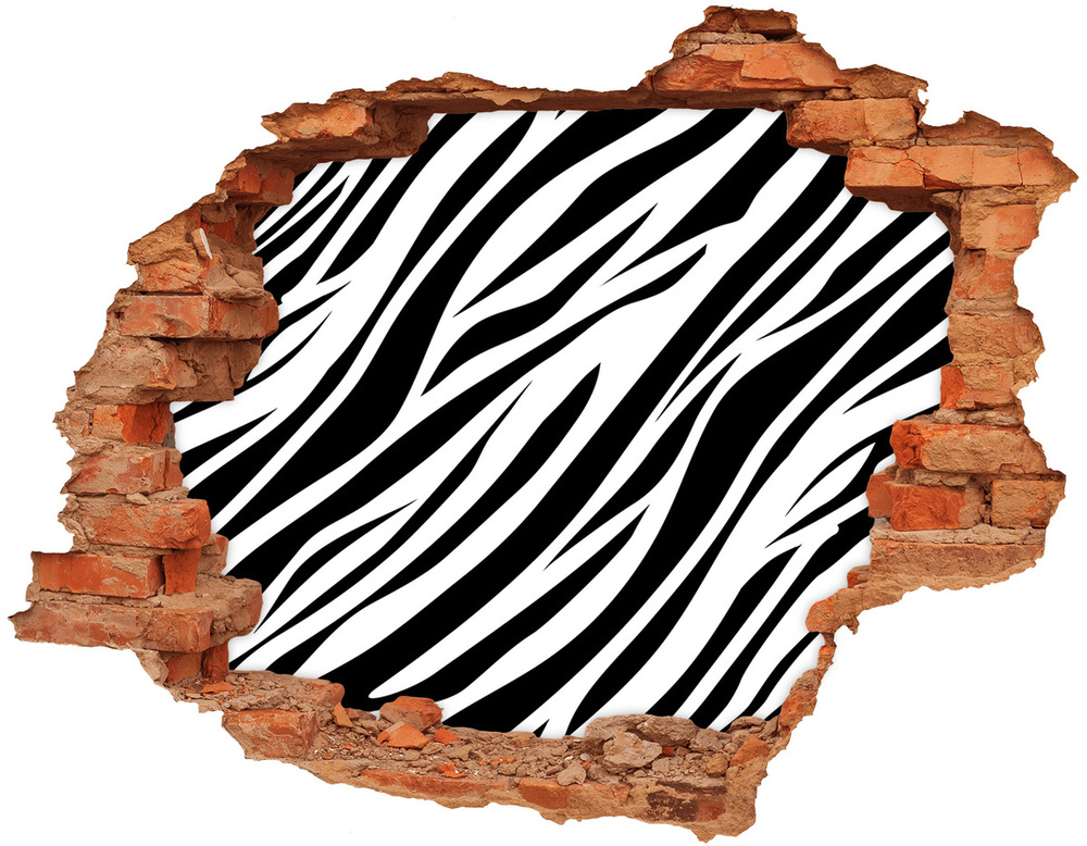 Samolepící díra zeď 3D Zebra pozadí