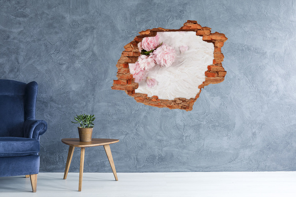 Samolepící díra nálepka beton Květiny v rozpadající se zdi