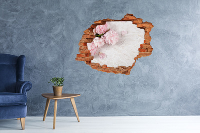 Samolepící díra nálepka beton Květiny v rozpadající se zdi