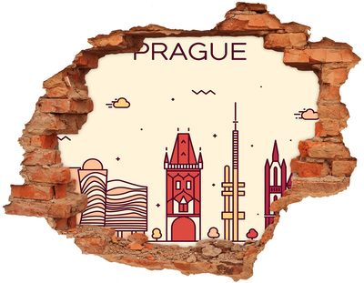Samolepící díra na stěnu Praha stavby