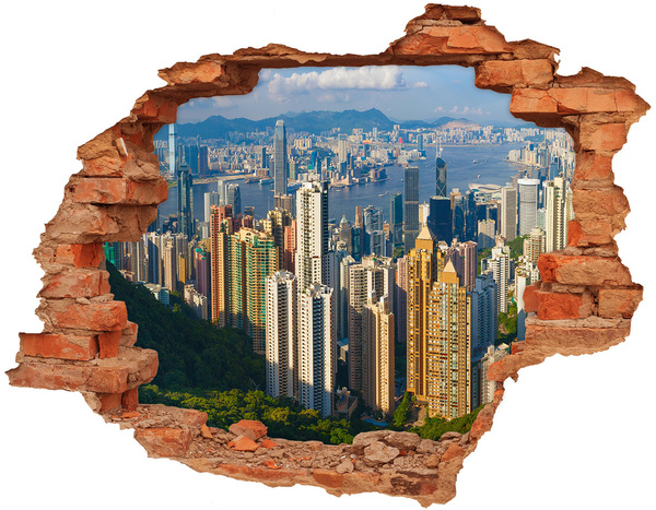 Fototapeta díra na zeď 3D Pohled na Hongkong