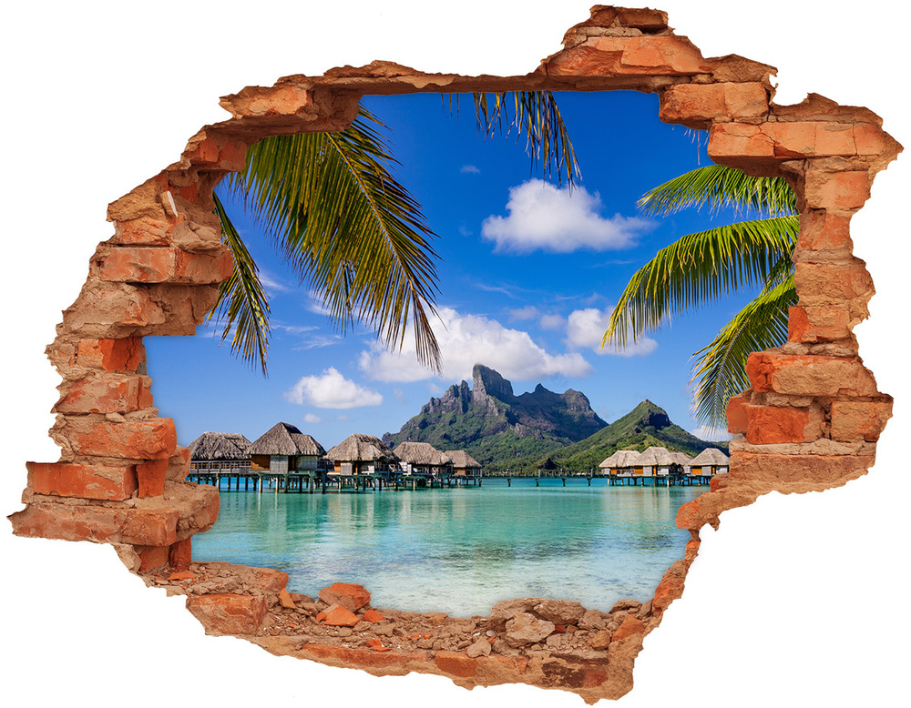 Nálepka fototapeta 3D Palmy na Bora Bora