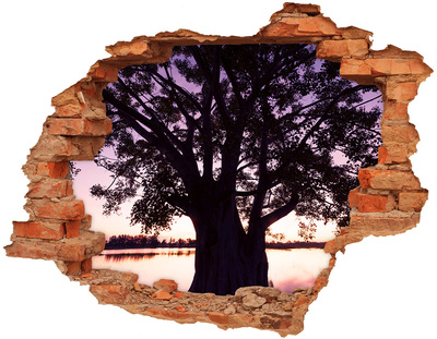 Samolepící díra na stěnu Strom a jezero