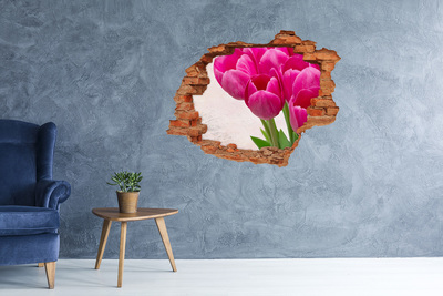 Samolepící díra na stěnu Růžové tulipány