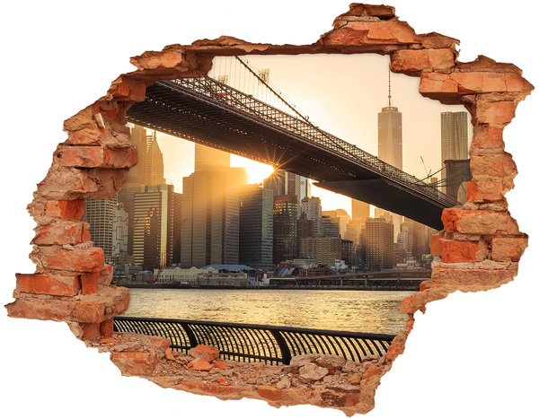 Fototapeta díra na zeď 3D Brooklynský most