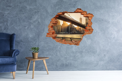 Fototapeta díra na zeď 3D Most v zapadajícím slunci