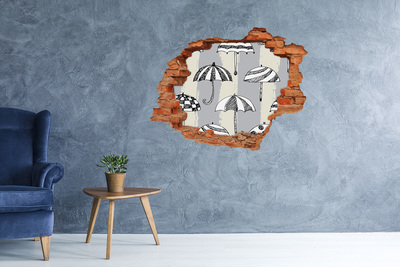 Fotoobraz díra na stěnu nálepka Okouzlující slunečníky na pláži