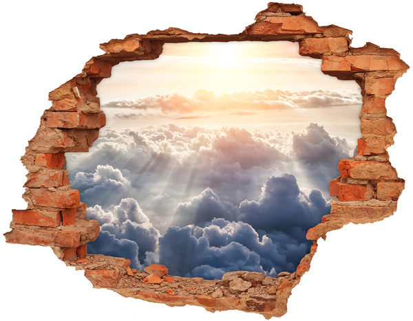 Samolepící díra na stěnu Obloha je plná mraků