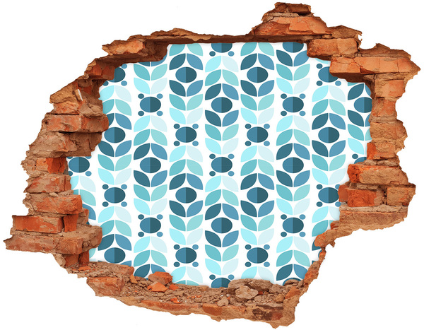 Nálepka fototapeta na zeď Díra ve zdi Květinový vzor