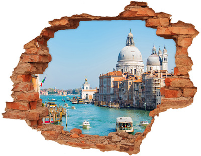 Nálepka 3D díra na zeď Benátky Itálie