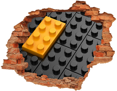 Fototapeta díra na zeď 3D Rozbitá cihlová zeď z LEGO cihel