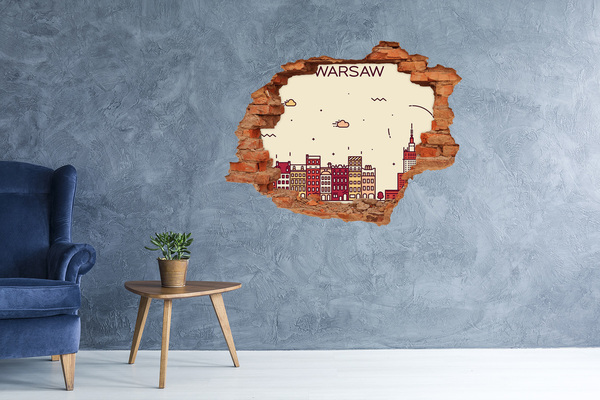 Fototapeta díra na zeď Město za zdí