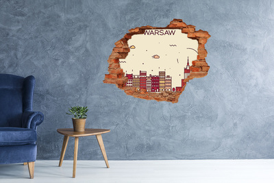 Fototapeta díra na zeď Město za zdí