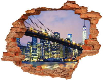 Nálepka 3D díra na zeď Brooklynský most