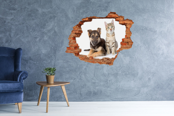 Fototapeta díra na zeď 3D Přátelé ze dvorku