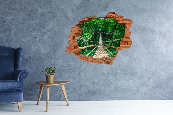 Fototapeta díra na zeď 3D Most v džungli