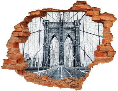 Samolepící díra na stěnu Brooklynský most v černé a bílé