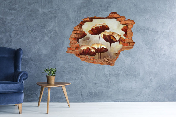 Díra 3D foto tapeta nálepka Květinový sen v rozpadlé zdi