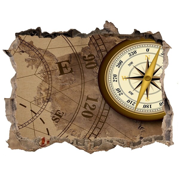 Díra 3D foto tapeta Mapa ztraceného pokladu