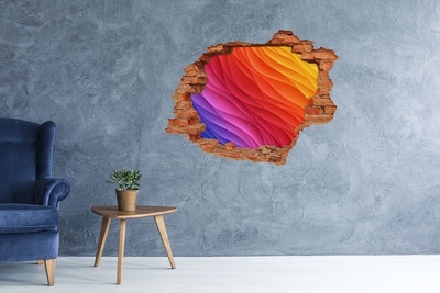 Nálepka fototapeta 3D výhled Vlna barev v díře ve zdi