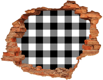 Samolepící díra nálepka Černobílá mříž