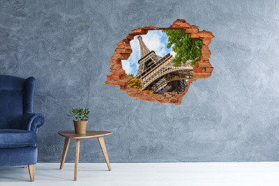 Samolepící díra nálepka Eiffelova věž v Paříži