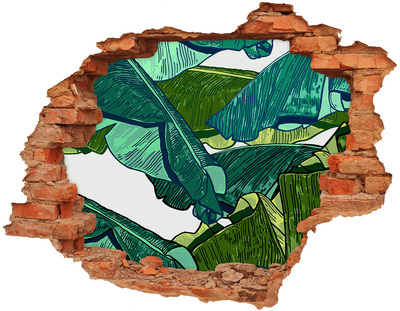 Fototapeta díra na zeď 3D Tropická zahrada s banánovými listy