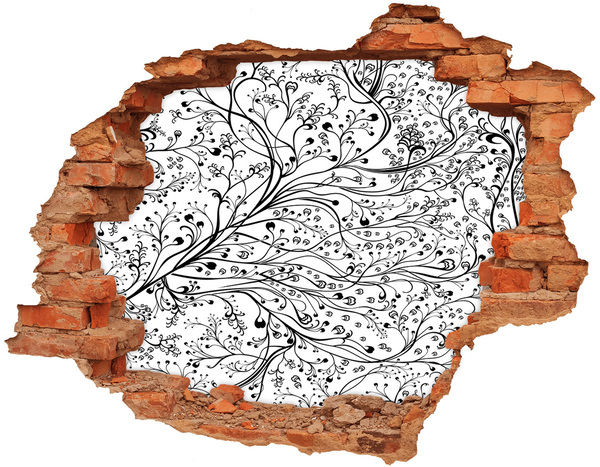 Díra 3D fototapeta nálepka Květinový vzor na zdi