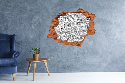 Díra 3D fototapeta nálepka Květinový vzor na zdi