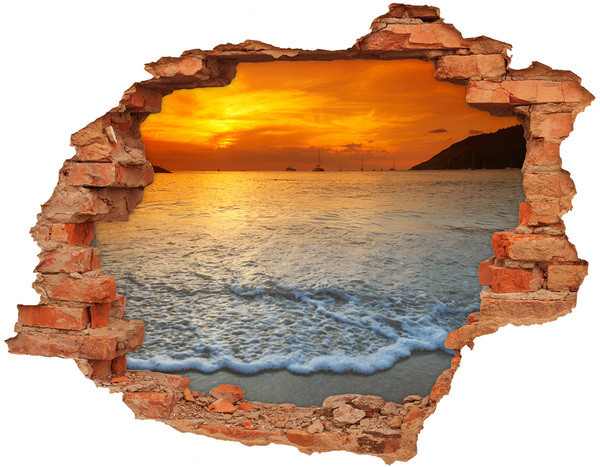 Díra 3D fototapeta nálepka Západ slunce moře