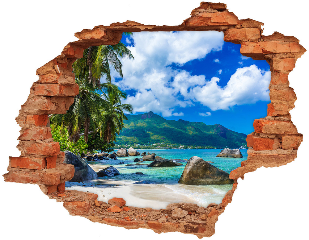 Díra 3D foto tapeta Seychely pláž