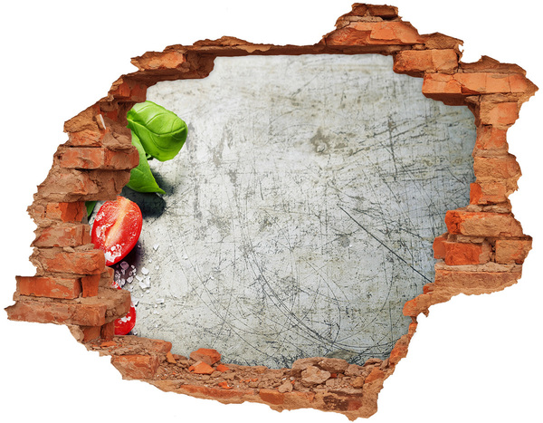 Fotoobraz díra na stěnu Zničená zeď s výhledem na oblohu