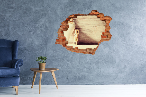 Samolepící nálepka Láska v rozbité zdi