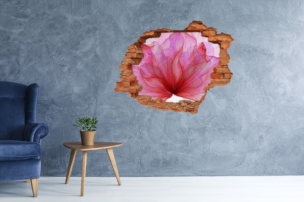 Samolepící díra na stěnu Růžový květ