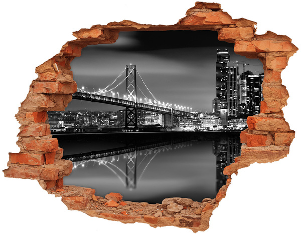Samolepící díra na stěnu Most Golden Gate v noci