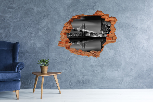 Samolepící díra na stěnu Most Golden Gate v noci