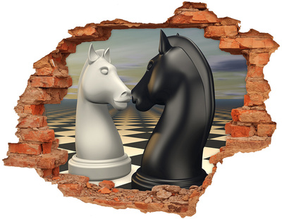 Samolepící díra na stěnu Šachy koňě