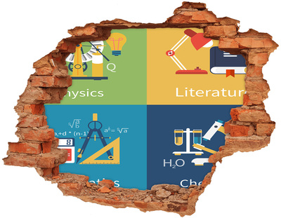 Díra 3D fototapeta nálepka Věda v akci