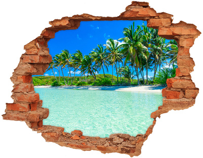 Samolepící díra na stěnu Tropická pláž