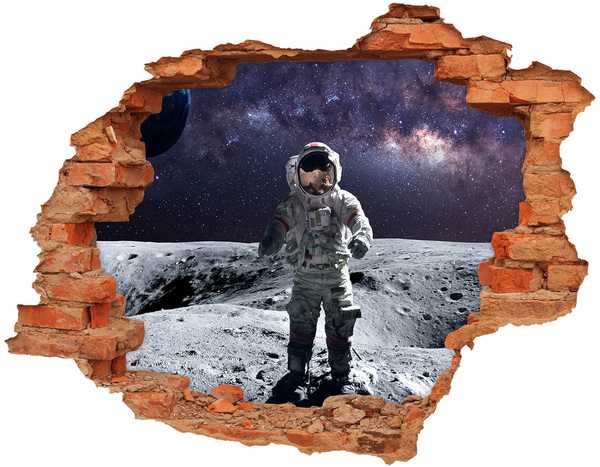 Fototapeta díra na zeď Astronaut na Měsíci